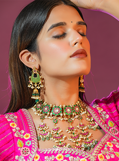 Blooming lotus bridal necklace